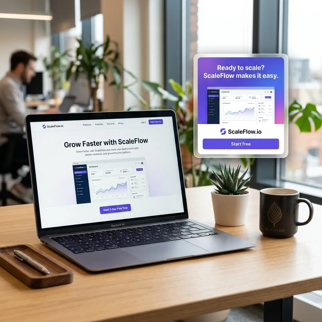 Startup ad creative generated from a product landing page
