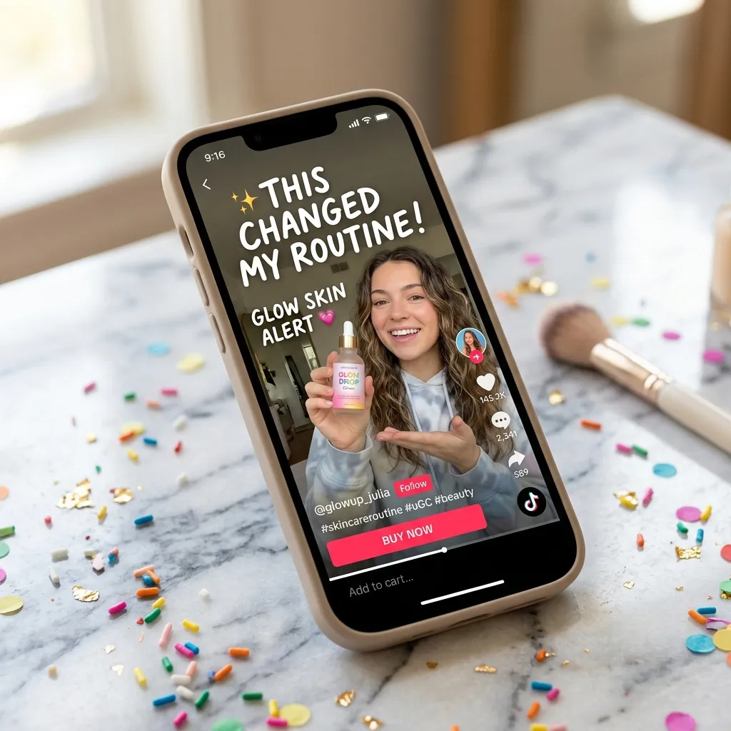 TikTok ad concept with vertical layout and native feel